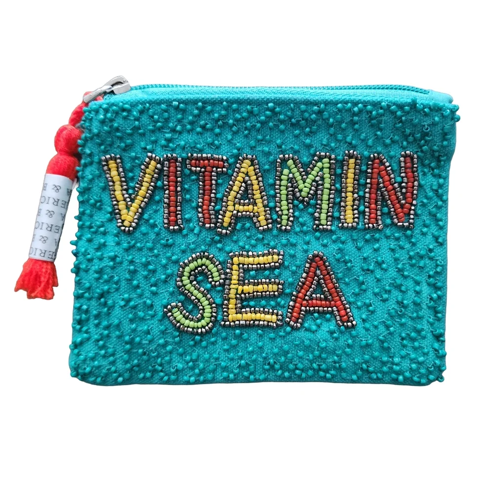 America & Beyond Vitamin Sea Beaded Zip Pouch Coin Purse